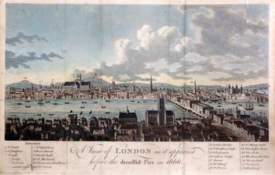 A View of London as it appeared before the dreadful fire in 1666, 30 x 19.5cm